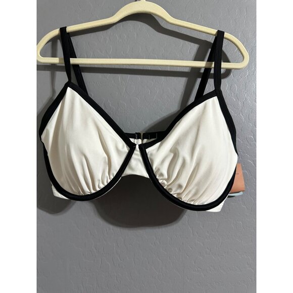Shade & Shore Contrast Binding Demi Underwire Top High Leg H-Rise Bikini 38DD/L - Picture 5 of 8